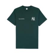 Sporty & Rich Yankees Samarbetet Forest Green T-shirt Green, Dam