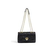 Love Moschino Svart polyuretan handväska med snygg design Black, Dam