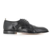 Officine Creative Svarta läder Derby platta skor Black, Herr