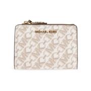 Michael Kors Snygg Logo Print Plånbok i Beige Beige, Dam