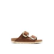 Birkenstock Gyllene Spänne Lädersandaler Brown, Dam