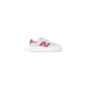 New Balance Lädersneaker med 5 cm klack Pink, Dam