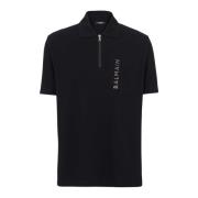 Balmain Laminerad Dragkedja Polo Black, Herr