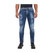 Liu Jo Blå Broderad Slim Fit Jeans Blue, Herr