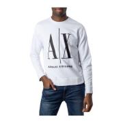 Armani Exchange Bomullsblandning Hoodless Sweatshirt Kollektion White,...