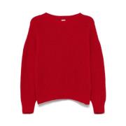 Baserange Fair Isle Ullblandning Crew Neck Sweater Red, Dam