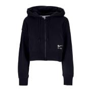 Nike Air Fleece Zip Hoodie Svart Black, Dam