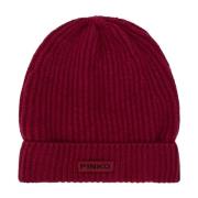 Pinko Räfflad Ull Beanie Mössa Lambkin Pink, Dam