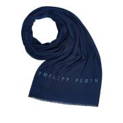 Philipp Plein Halsduk Halsduk Sjal med broderad Logo Blue, Dam