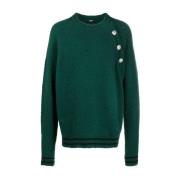 Balmain Grön Ull Kashmir Crewneck Sweater Green, Herr