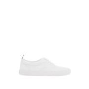 Thom Browne Läder Heritage Sneakers med Trefärgad Tunga White, Herr