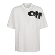 Off White Vit T-shirt med ribbade detaljer White, Herr