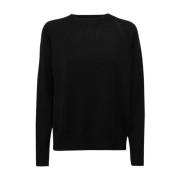 Max Mara Svart Crewneck Ulltröja Black, Dam