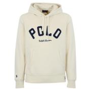 Polo Ralph Lauren Vit Bomullströja Hoodie Broderad Logotyp White, Herr