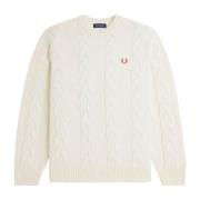 Fred Perry Flätad Ulltröja Beige, Dam