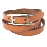 Hermès Vintage Pre-owned Laeder armband Beige, Dam