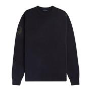 Fred Perry Lagerkrans Merinoulltröja Black, Herr