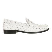 Tory Burch Grå Läderloafers Elegant Stil White, Dam