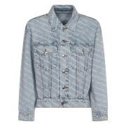 Alexander Wang Logo Print Falling Back Jacket Blue, Dam