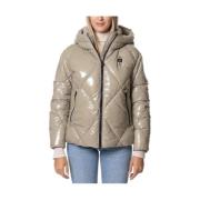 Blauer Beige Trendig Dragkedja Kappa Beige, Dam