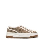 Gucci Beige och ebenholts Original GG sneakers Beige, Dam