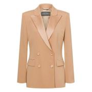 Alberta Ferretti Satin Enver Blazer i Rosa Pink, Dam