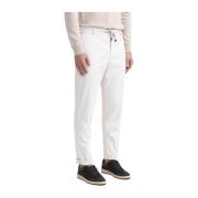 Peserico Bomull, tencel och silke joggers White, Herr