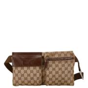 Gucci Vintage Pre-owned Canvas crossbodyvskor Beige, Dam