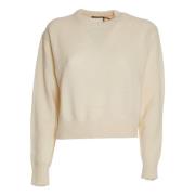 Polo Ralph Lauren Lyxig Ull Kashmir Crew-Neck Sweater Beige, Dam