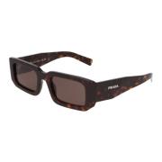 Prada Modern Oregelbunden Solglasögon Brown, Unisex