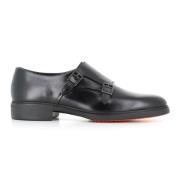 Santoni Double Monk Skor Black, Herr