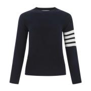 Thom Browne Navy Blue Wool Sweater Blue, Dam