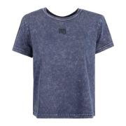 Alexander Wang Svart Acid Wash T-shirt för Kvinnor Blue, Dam