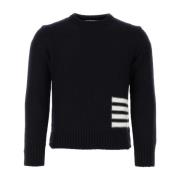 Thom Browne Navy Blue Wool Blend Sweater Blue, Herr