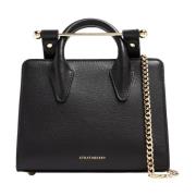 Strathberry Svart Läder Nano Tote Väska Black, Dam