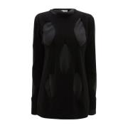 JW Anderson Diamantskuren Casual Tröja i Svart Black, Dam