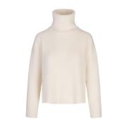 Fabiana Filippi Vit Boxy Turtleneck Sweater Blend White, Dam