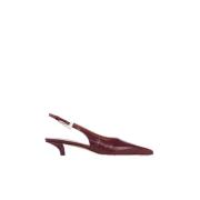 Paris Texas Spetsiga Slingback Sandaler med Kitten Häl Red, Dam