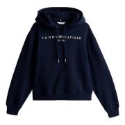 Tommy Hilfiger Mörk natt marinblå huvtröja Blue, Dam