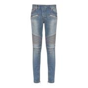 Balmain Slim-fit biker jeans i blå denim Blue, Herr