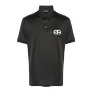 Emporio Armani Stiliga Polo Shirts med Logobroderi Black, Herr