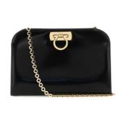 Salvatore Ferragamo Elegant svart läderclutchväska Black, Dam