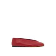 Moschino Nappa Läder Duck Ballerinas Red, Dam