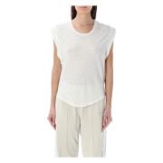 Isabel Marant Étoile Vit Linne T-shirt Rund Hals White, Dam