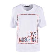 Love Moschino Vit T-shirt från Love Moschino Collection White, Dam