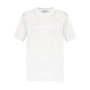 Moncler Lyxig Bomull Cashmere T-shirt med Logo White, Herr