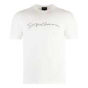 Giorgio Armani Räfflad crew-neck T-shirt White, Herr