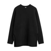 TotêMe Minimalistisk Double-Knit Pullover Black, Dam