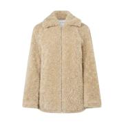 Samsøe Samsøe Oversized Faux Shearling Jacket Brown, Dam