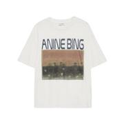 Anine Bing Mushrooms Print Rund Hals Tee Multicolor, Dam